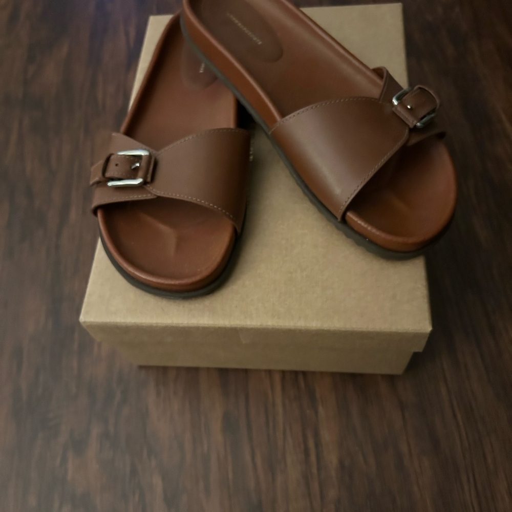 Anthropologie Slide Sandals with Buckle